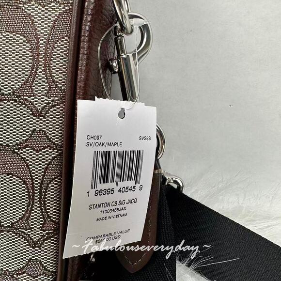 Coach Stanton Crossbody Bag In Signature Jacquard/Sv/Maple CH097 NWT - Picture 4 of 7